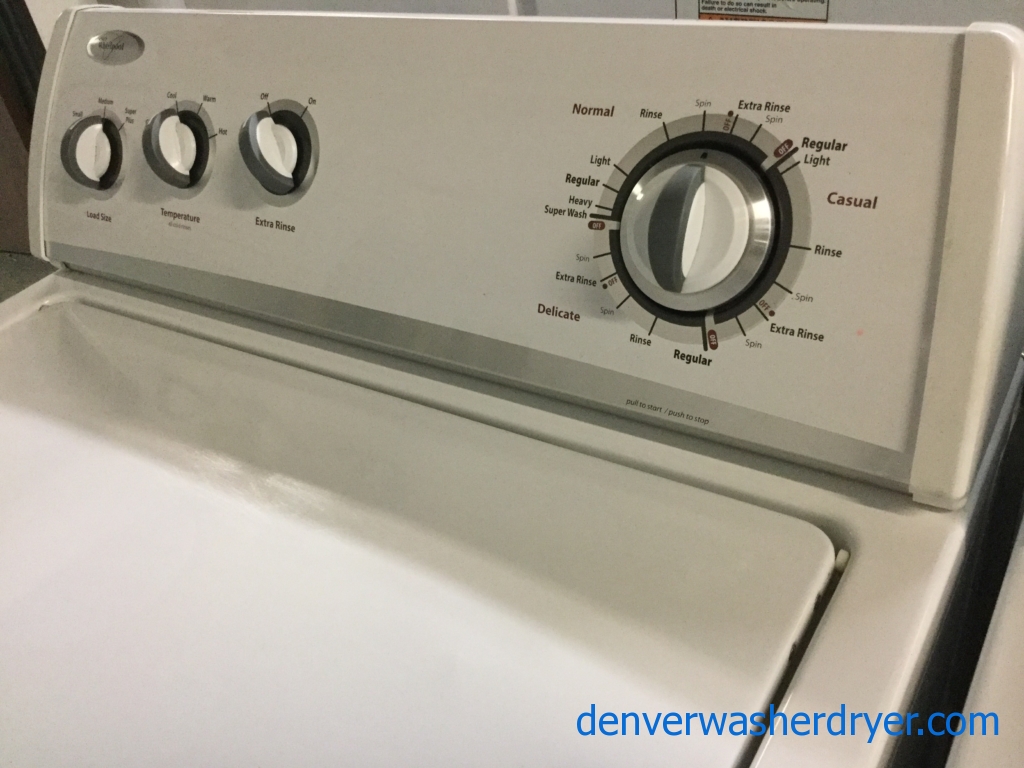 Superb Whirlpool Direct-Drive Washing Machine, Electric Dryer, Full-Sized, Quality Refurbished, 1-Year Warranty