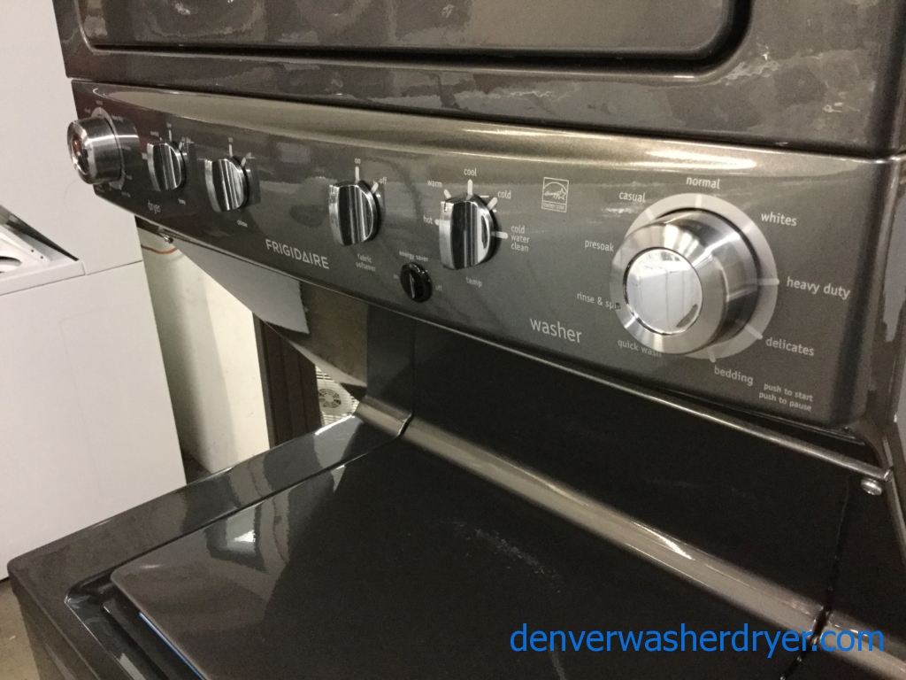 BRAND-NEW 27″ Frigidaire Stacked HE Washer & Electric Dryer (Unitized) Laundry Center, 1-Year Warranty