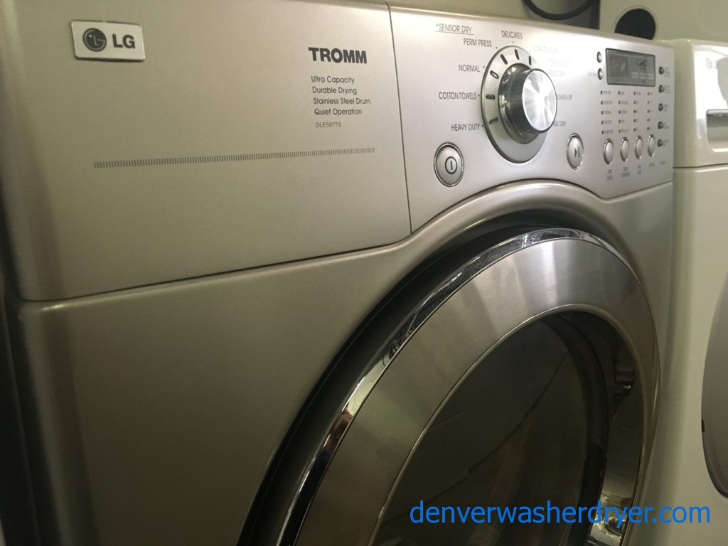 27″ LG TROMM Stackable Front-Load Electric (7.3 Cu. Ft.) Dryer, 1-Year Warranty