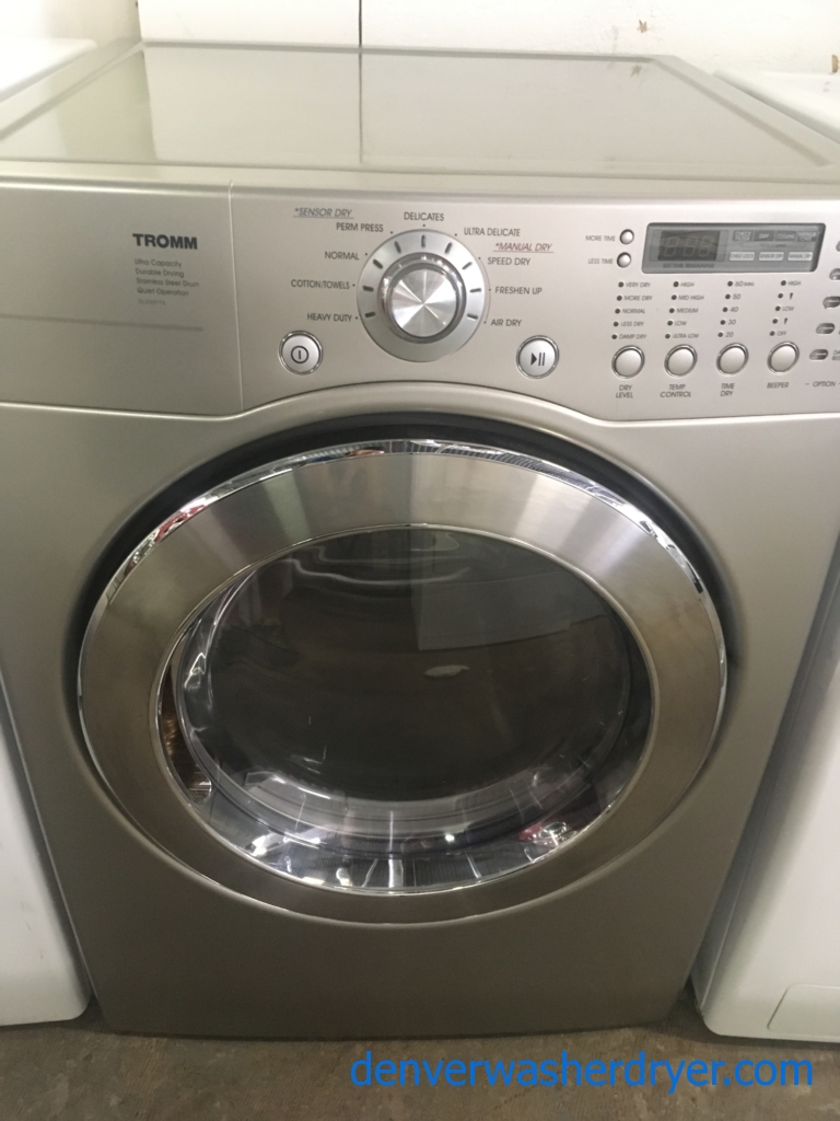 27″ LG TROMM Stackable Front-Load Electric (7.3 Cu. Ft.) Dryer, 1-Year Warranty