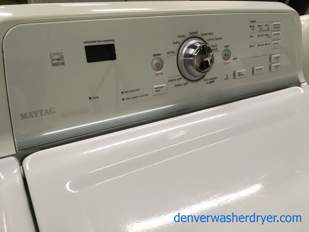 Direct-Drive HE Washer Dryer Set, Maytag Bravos, Quality Refurbished