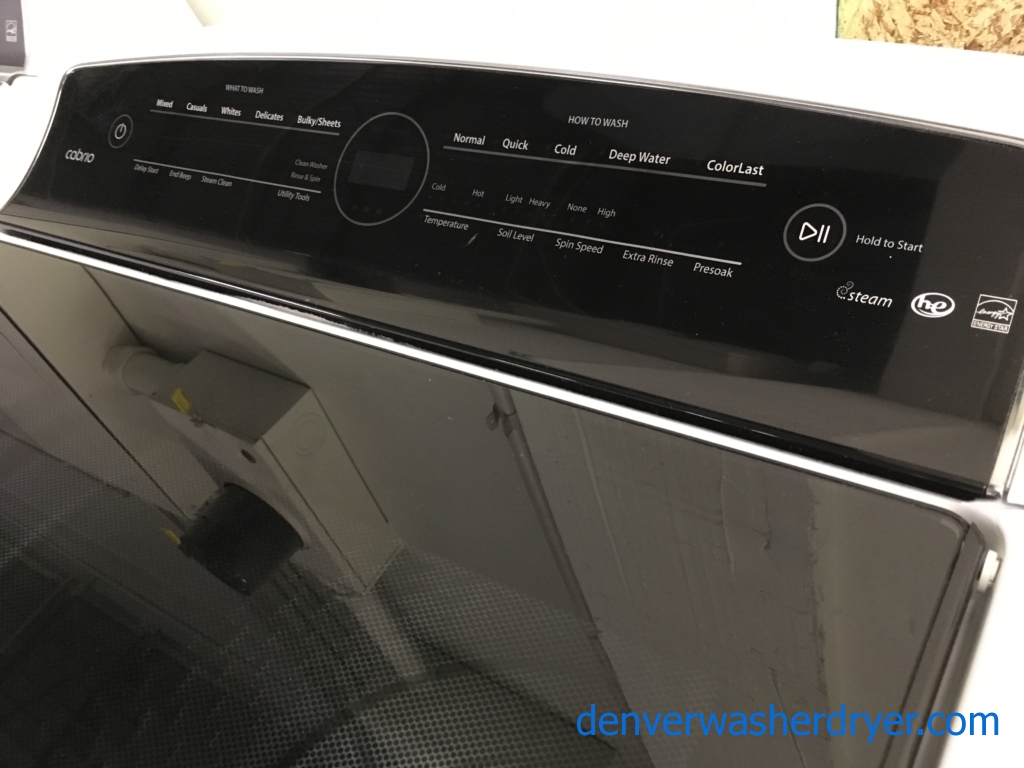 Newer Model Whirlpool Top-Load Direct-Drive Washing Machine, Steam, (4.8 Cu. Ft.)  & Super-Capacity Electric Dryer, 1-Year Warranty