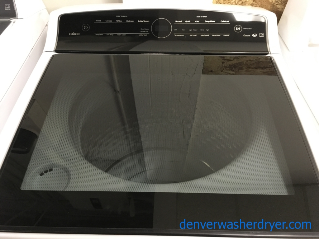Newer Model Whirlpool Top-Load Direct-Drive Washing Machine, Steam, (4.8 Cu. Ft.)  & Super-Capacity Electric Dryer, 1-Year Warranty