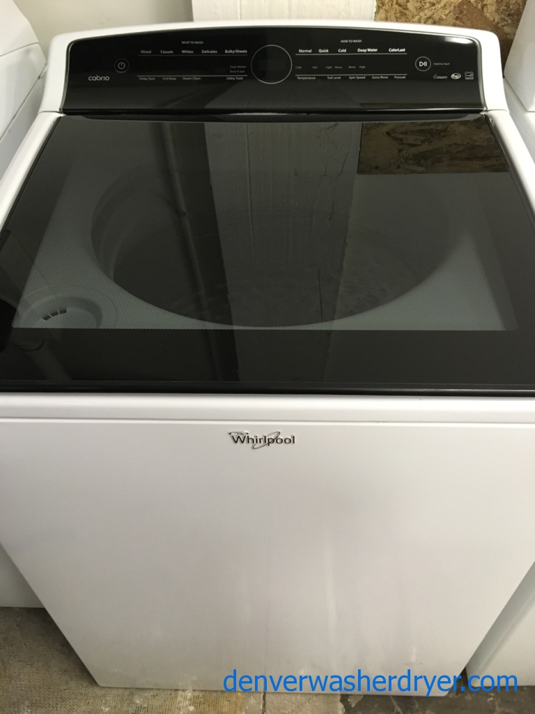 Newer Model Whirlpool Top-Load Direct-Drive Washing Machine, Steam, (4.8 Cu. Ft.)  & Super-Capacity Electric Dryer, 1-Year Warranty