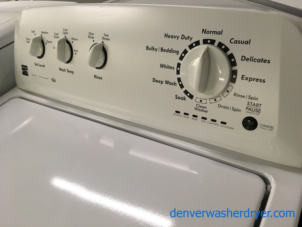Quality Refurbished HE Kenmore 200-Series Top-Load Washer w/Triple Action Agitator & Electric Dryer, 1-Year Warranty