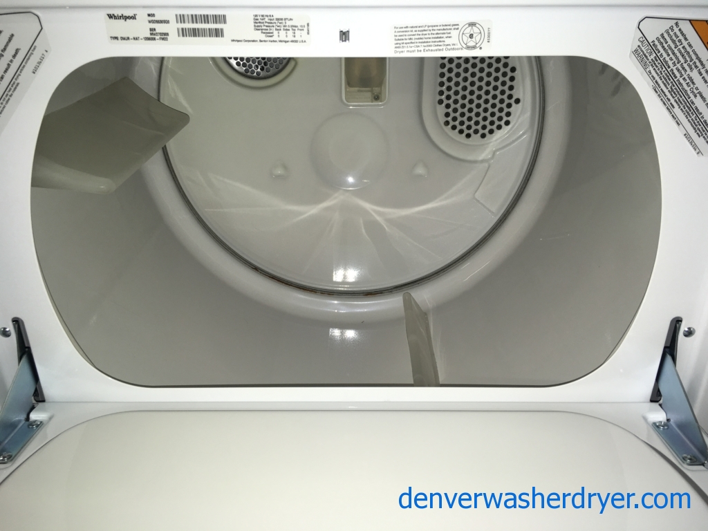 27″ Whirlpool Super-Capacity Washer & *GAS* Super-Capacity (6.5 Cu. Ft.) Dryer, 1-Year Warranty