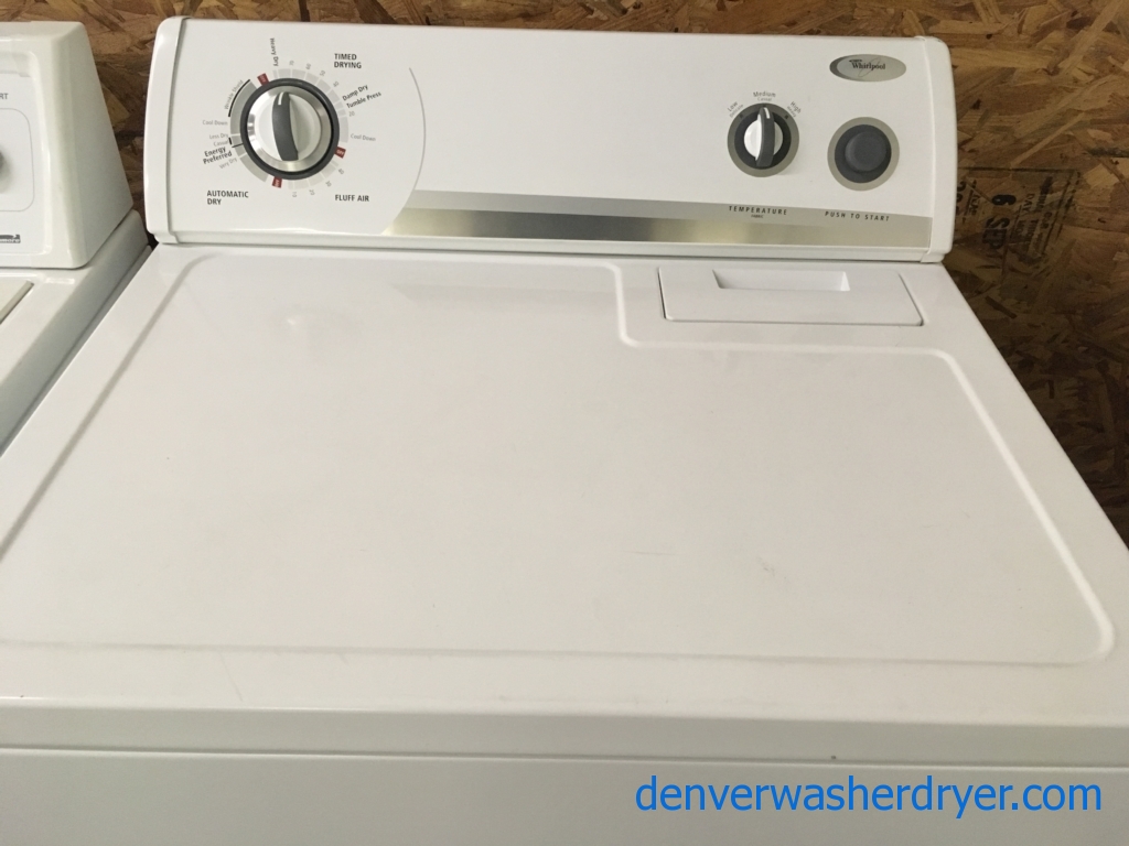 27″ Whirlpool Super-Capacity Washer & *GAS* Super-Capacity (6.5 Cu. Ft.) Dryer, 1-Year Warranty