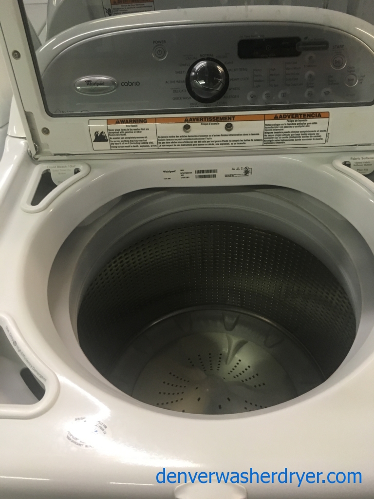 Large Images for HE 27″ Whirlpool Cabrio TopLoad Washer & Electric