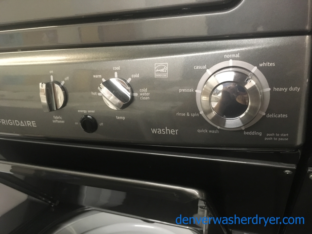 BRAND-NEW Stacked 27″ Unitized Frigidaire HE Washer & Electric Dryer Laundry Center, 1-Year Warranty