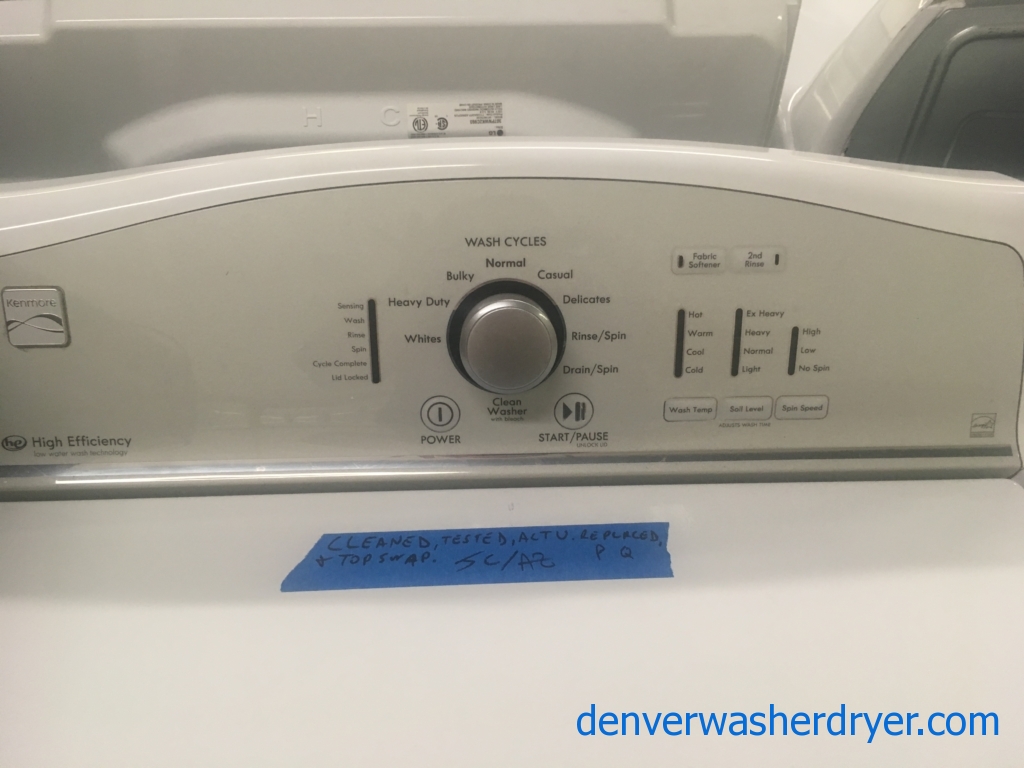 27″ HE ENERGY STAR Kenmore Top-Load Washer & Electric Dryer, 1-Year Warranty