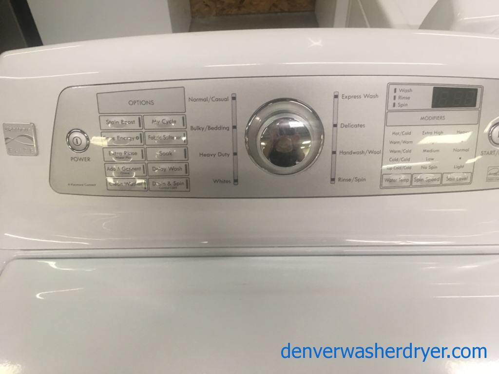 Quality Refurbished Kenmore (LG) Elite HE Top-Load Direct-Drive Washer & Electric Dryer Set, 1-Year Warranty