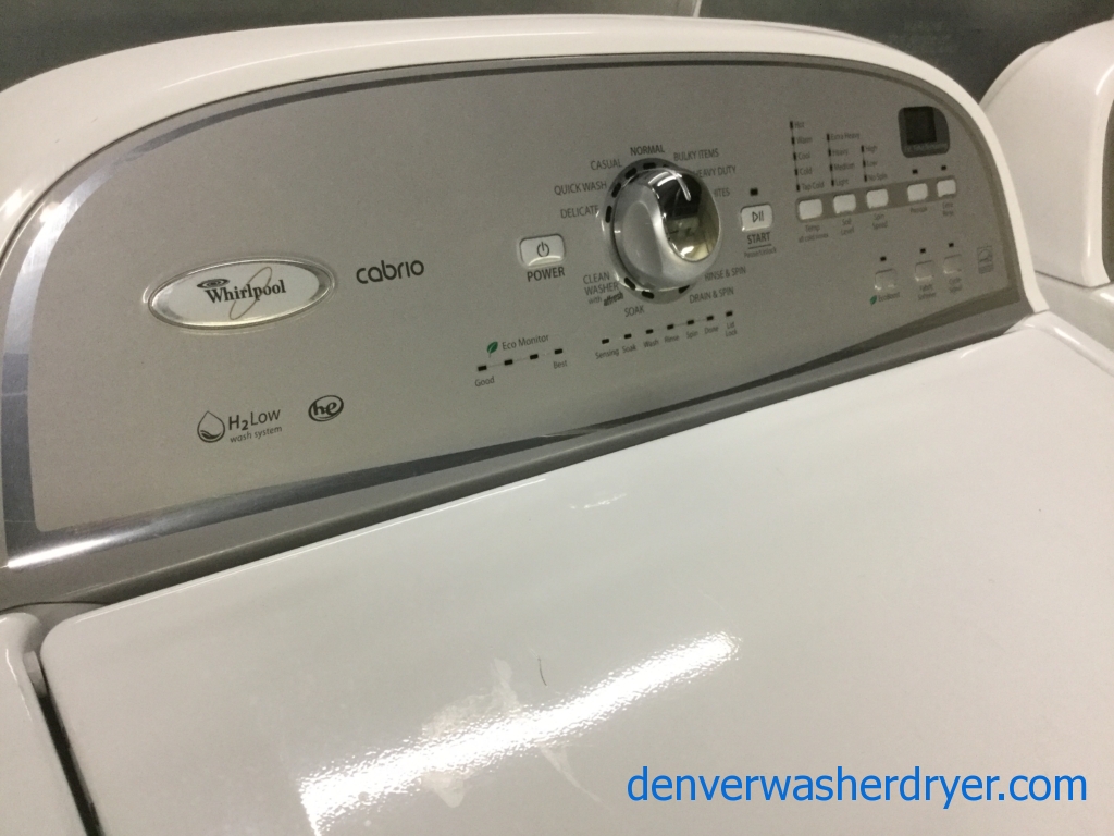 Neat Whirlpool HE Energy-Star Washer, Electric 27″ Dryer, Perfect Set, Quality Refurbished, 1-Year Warranty!