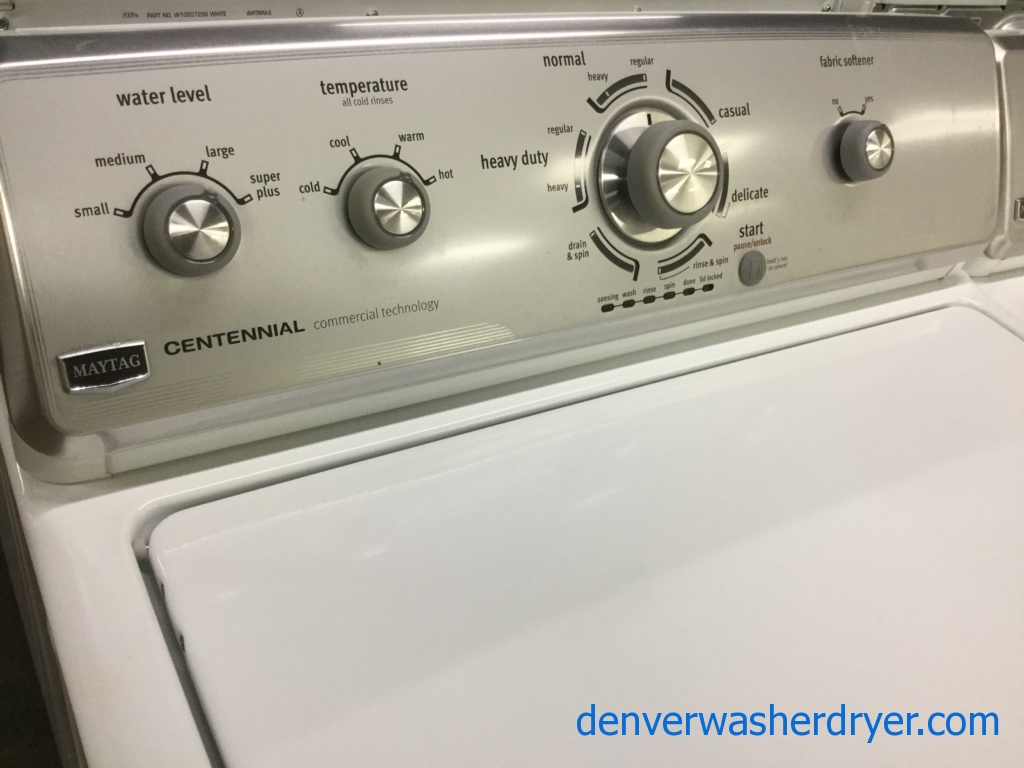 Used Maytag Centennial Washer Dryer Set, Electric, Full-Sized, Quality Refurbished, 1-Year Warranty!