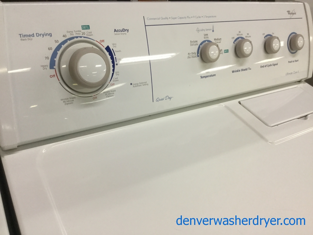 Heavy-Duty Direct-Drive Washer Dryer Set, Whirlpool, Commercial Quality, Electric, Quality Refurbished, 1-Year Warranty!