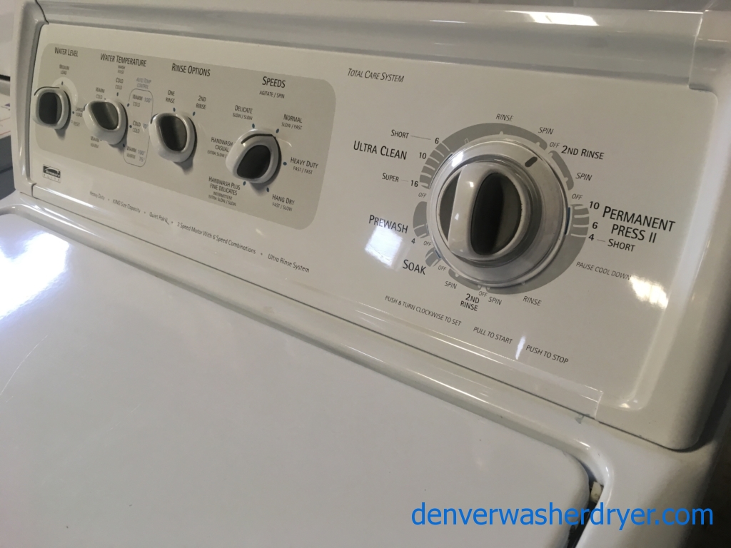 The Best Kenmore 90-Series Set Ever Made, 27″ Top-Load Washer & 27″ Electric Dryer, Quality Refurbished, 1-Year Warranty