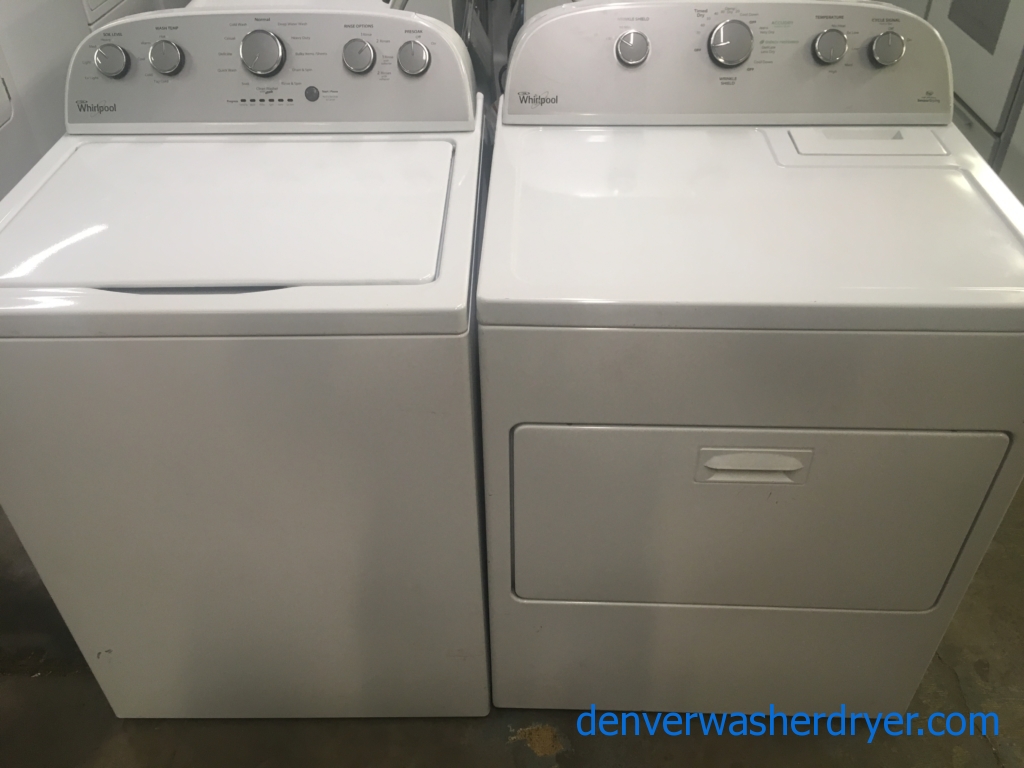 HE 27″ Whirlpool Top-Load Washer & Electric Dryer w/Sensor-Dry, 1-Year Warranty