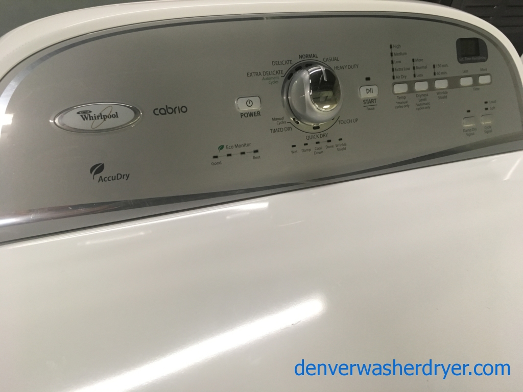 Neat Whirlpool HE Energy-Star Washer, Electric 27″ Dryer, Perfect Set, Quality Refurbished, 1-Year Warranty!