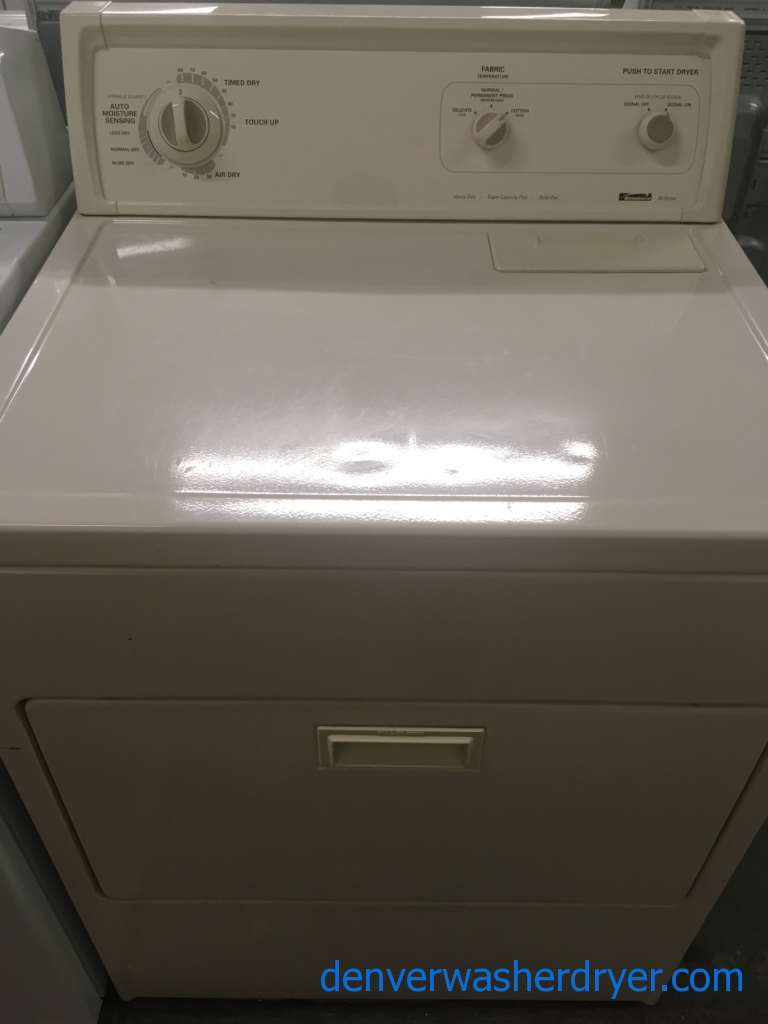 29″ Almond-Colored Heavy-Duty Quality Refurbished Kenmore 80 Series Electric Dryer, 1-Year Warranty