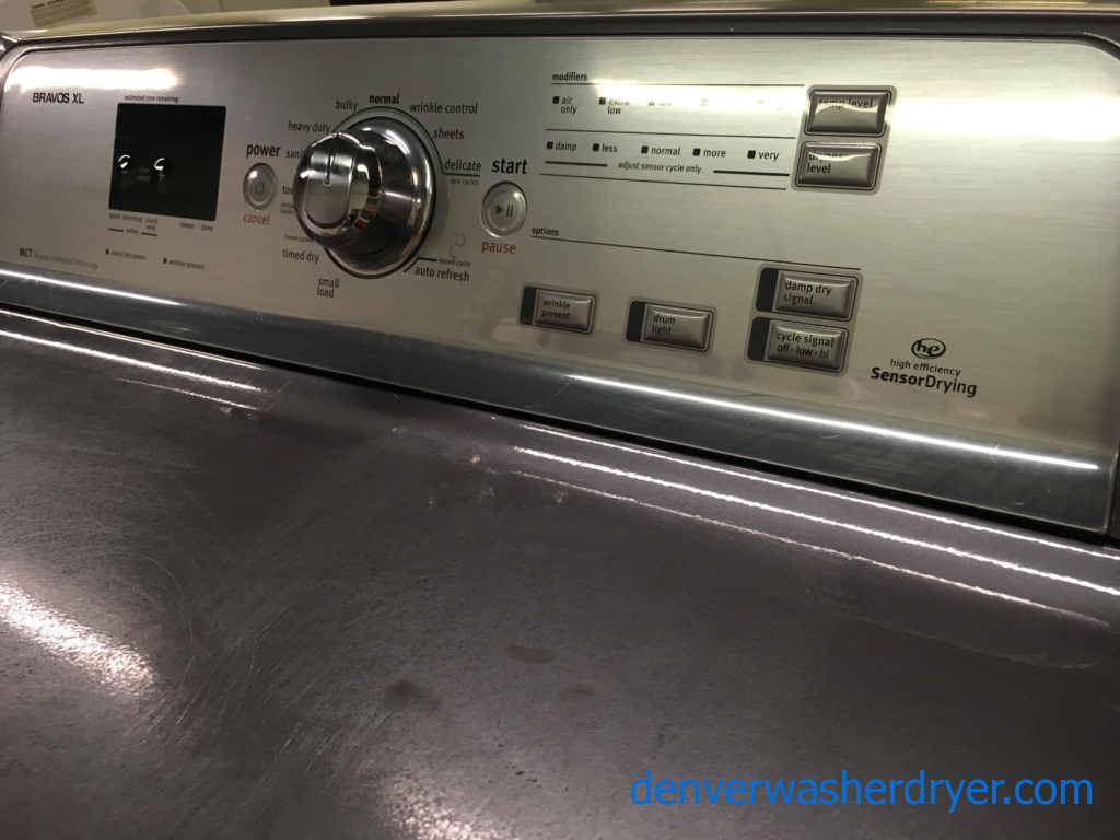 Quality Refurbished HE Maytag Bravos XL-Series Top-Load Direct-Drive Washer & HE Electric Steam-Dryer, 1-Year Warranty