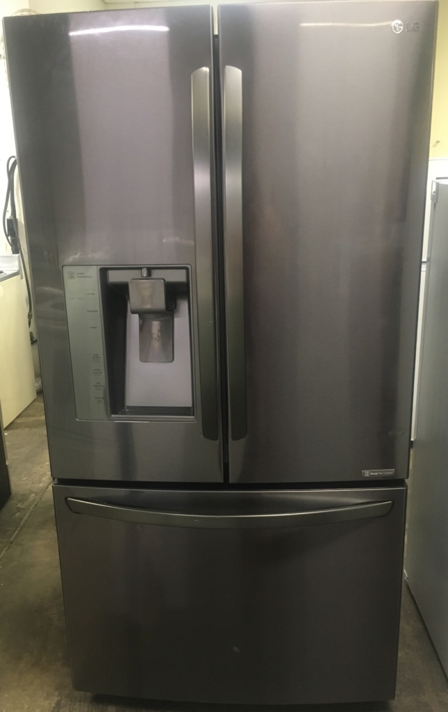 Black Stainless 36″ LG ENERGY STAR Counter-Depth French Door (24 Cu. Ft) Refrigerator, 1-Year Warranty