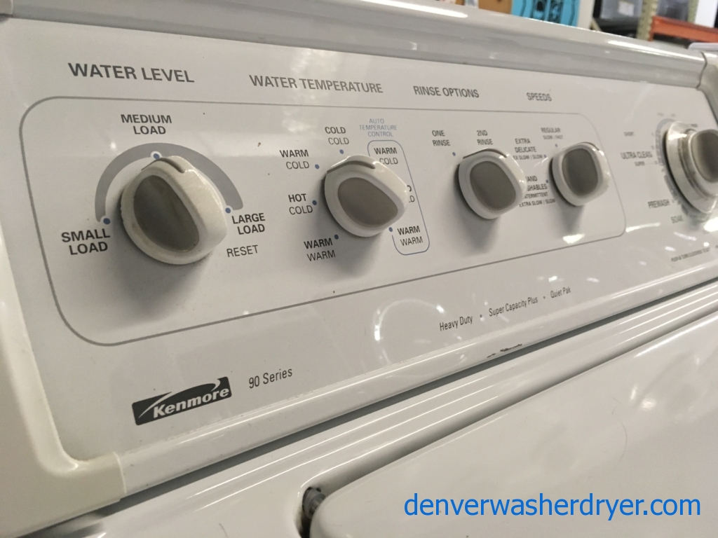 Cool Kenmore Top Load Laundry Set, Agitator Washer, Electric Dryer, 1-Year Warranty!