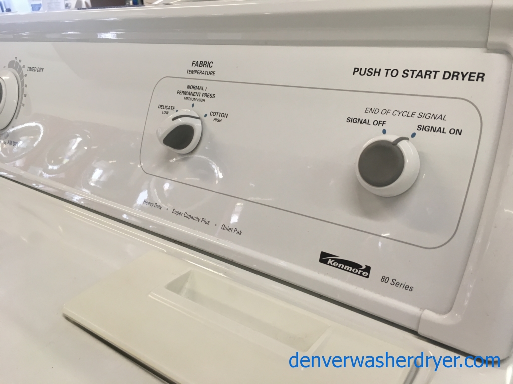 Heavy-Duty Kenmore Top-Load Washer w/Agitator & Electric Dryer, 1-Year Warranty