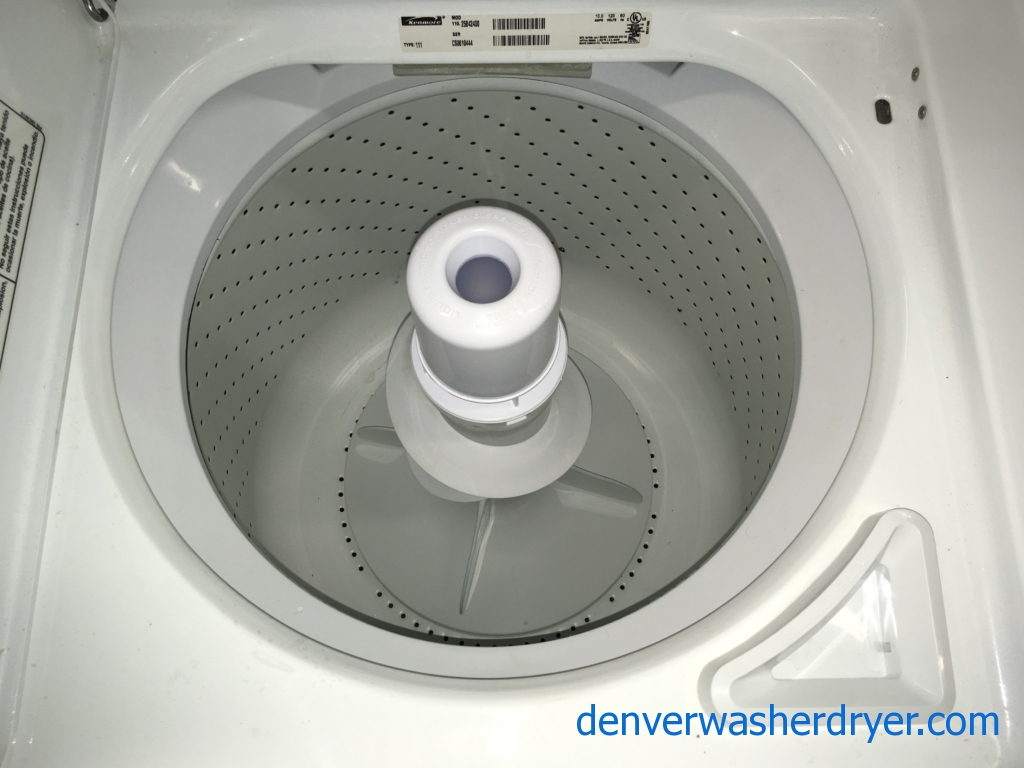 Heavy-Duty Kenmore Top-Load Washer w/Agitator & Electric Dryer, 1-Year Warranty