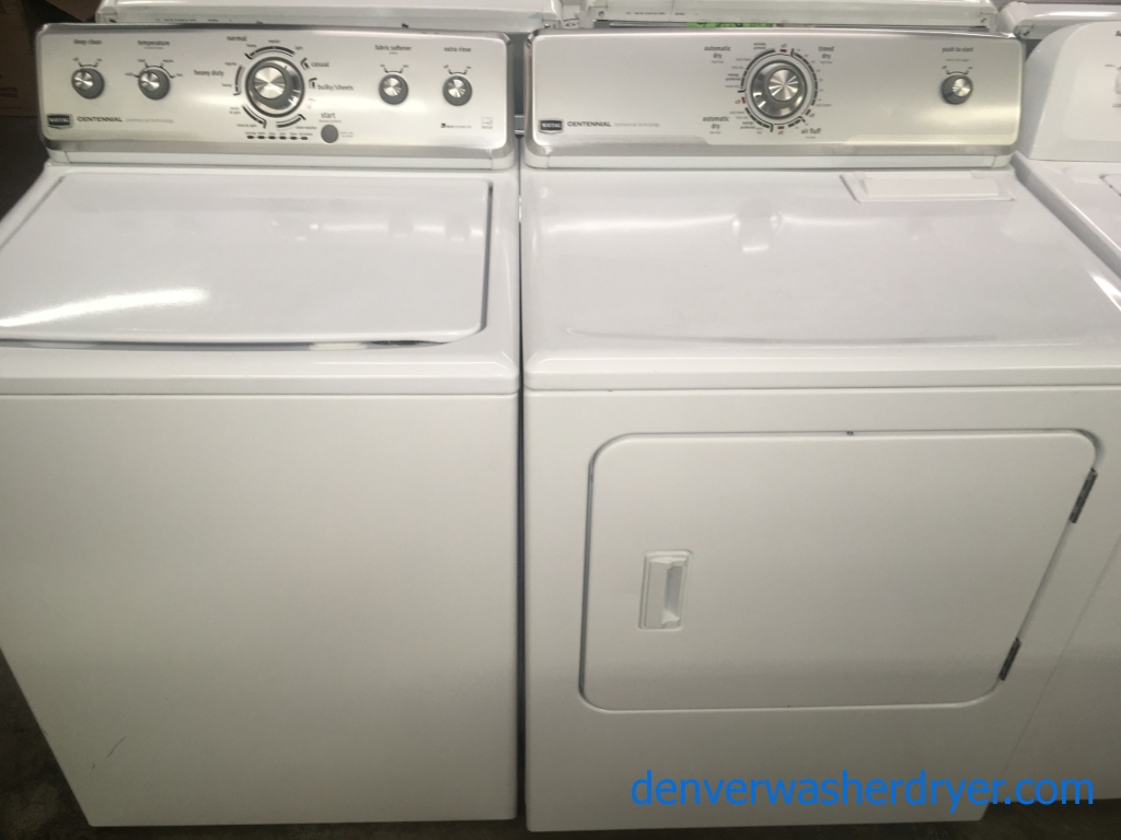 Maytag Centennial Commercial Technology Full-Sized Top-Load Washer & Electric Dryer (220v) Set, 1-Year Warranty