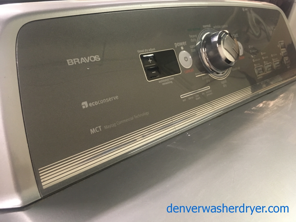 HE 27″ Quality Refurbished Maytag Bravos X-Series Top-Load Washer & Electric Dryer, 1-Year Warranty