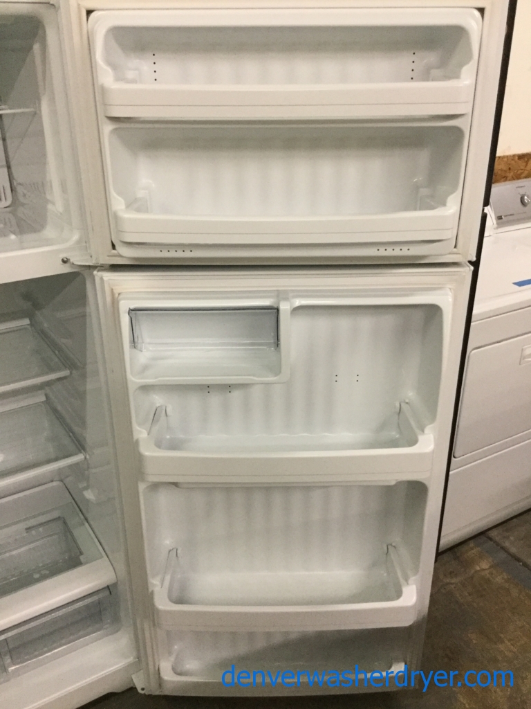 Hotpoint (GE) 18 cu. ft. Top-Bottom Refrigerator, White, Cold, Clean, 1-Year Warranty