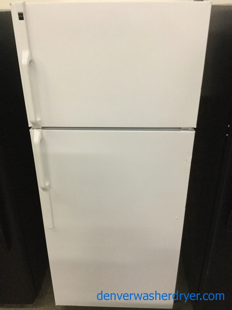 Hotpoint (GE) 18 cu. ft. Top-Bottom Refrigerator, White, Cold, Clean, 1-Year Warranty