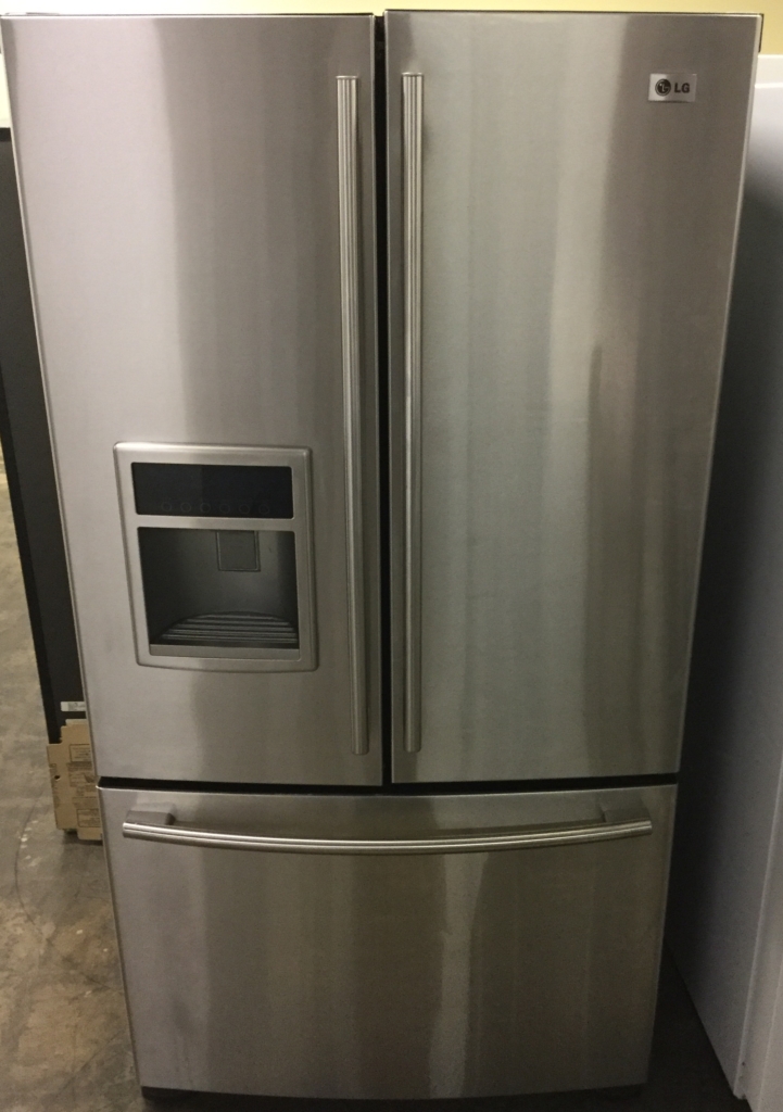 LG Stainless 36″ French-Door Refrigerator, 24.7 cu. ft., Used, 1-Year Warranty