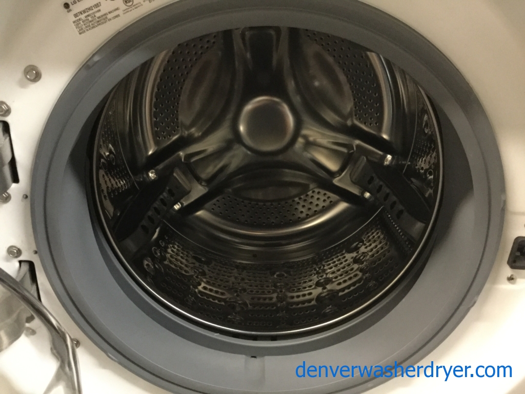 27″ LG Front-Load Stackable Washer & Dryer Set, Electric, Direct-Drive, Sanitary Cycle, Quality Refurbished, 1-Year Warranty