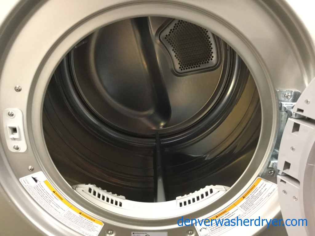 Slick Silver LG Washer Dryer Set, Front-Load, Stackable, Electric, Sanitary Cycle, Quality Refurbished, 1-Year Warranty!