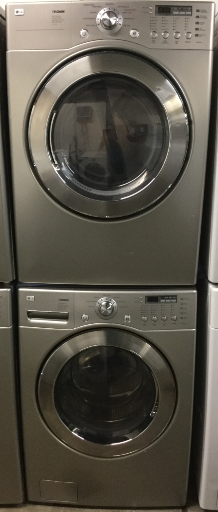 Slick Silver LG Washer Dryer Set, Front-Load, Stackable, Electric, Sanitary Cycle, Quality Refurbished, 1-Year Warranty!