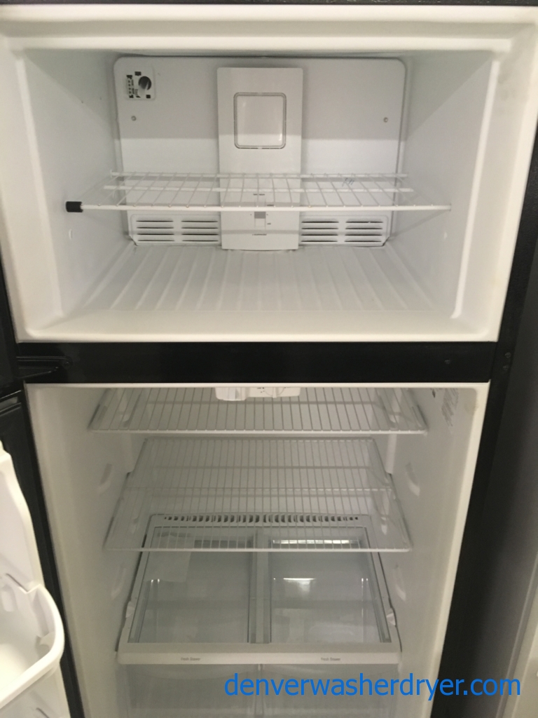 30″ Black Frigidaire (18.2 Cu. Ft.) Top-Freezer Refrigerator, 1-Year Warranty