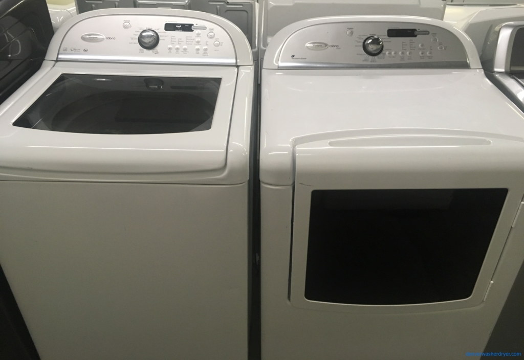 HE 27″ Whirlpool Cabrio Top-Load Washer & Electric-Steam Dryer, 1-Year Warranty