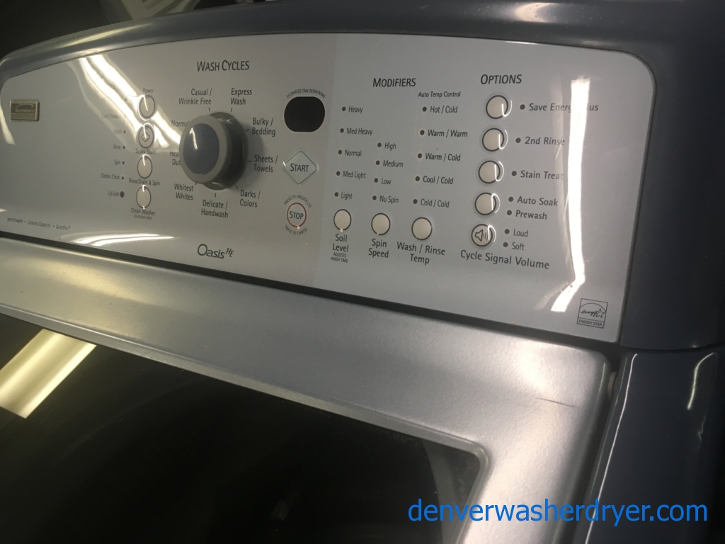 Quality Refurbished Kenmore Elite HE Top-Load Direct-Drive Washer & Electric Dryer w/Smart-Dry, 1-Year Warranty