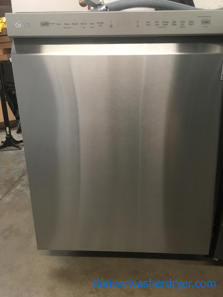 BRAND-NEW LG Stainless 24″ Built-In Front-Control Tall-Tub Dishwasher w/Stainless Interior, 1-Year Warranty