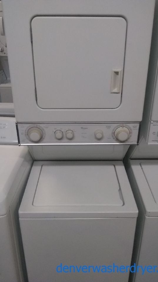 Quality Refurbished 24″ Whirlpool Stacked Laundry Center w/Electric Dryer, 1-Year Warranty