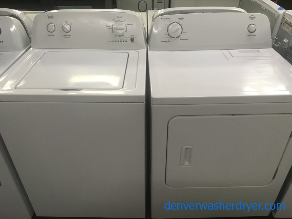 27″ Roper (Whirlpool) Quality Refurbished Top-Load Washer & Electric Dryer, 1-Year Warranty