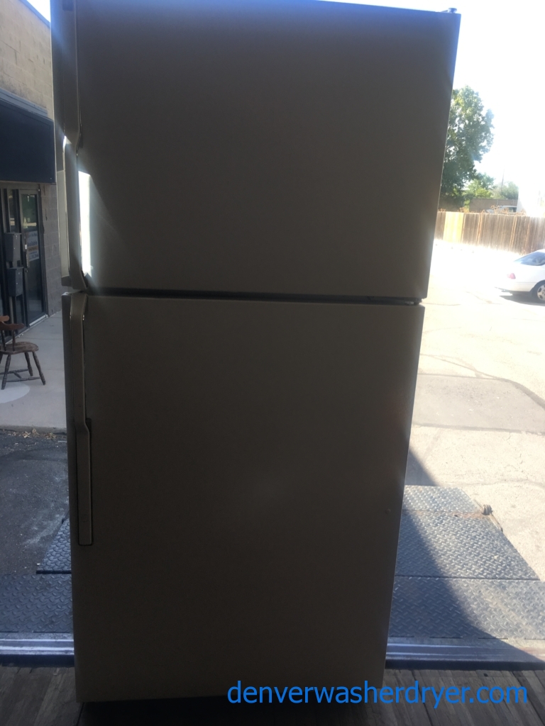 White GE Top-Mount Refrigerator, 1-Year Warranty