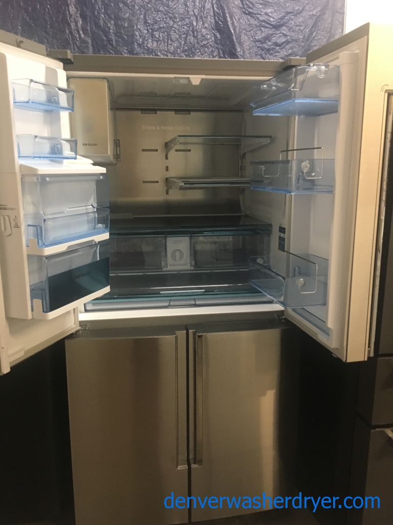 36″ Stainless Samsung Chef Collection 4-Door Flex (34 Cu. Ft.) Refrigerator, 1-Year Warranty