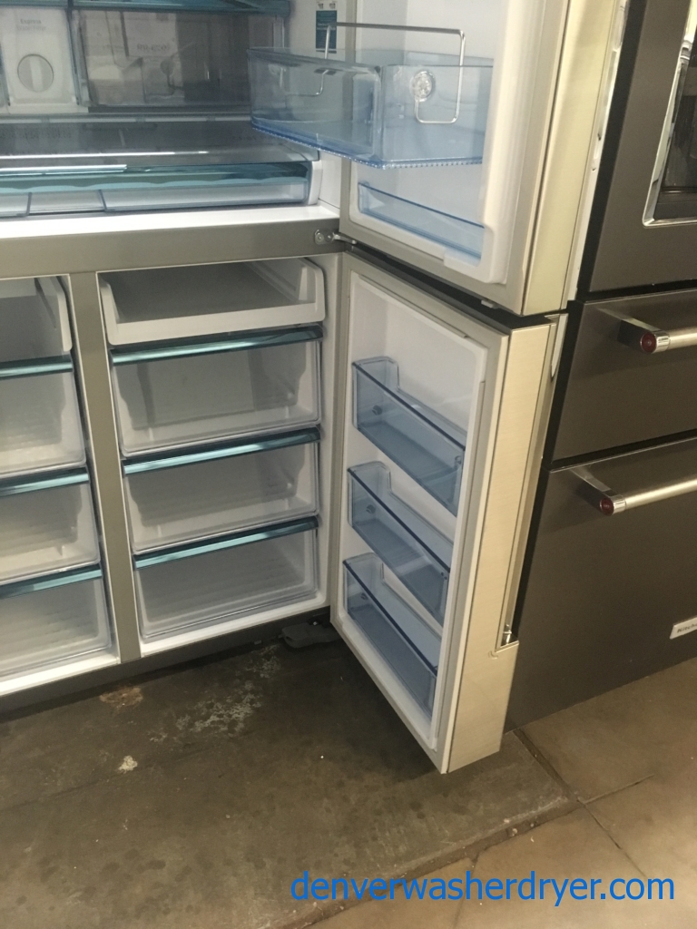 36″ Stainless Samsung Chef Collection 4-Door Flex (34 Cu. Ft.) Refrigerator, 1-Year Warranty