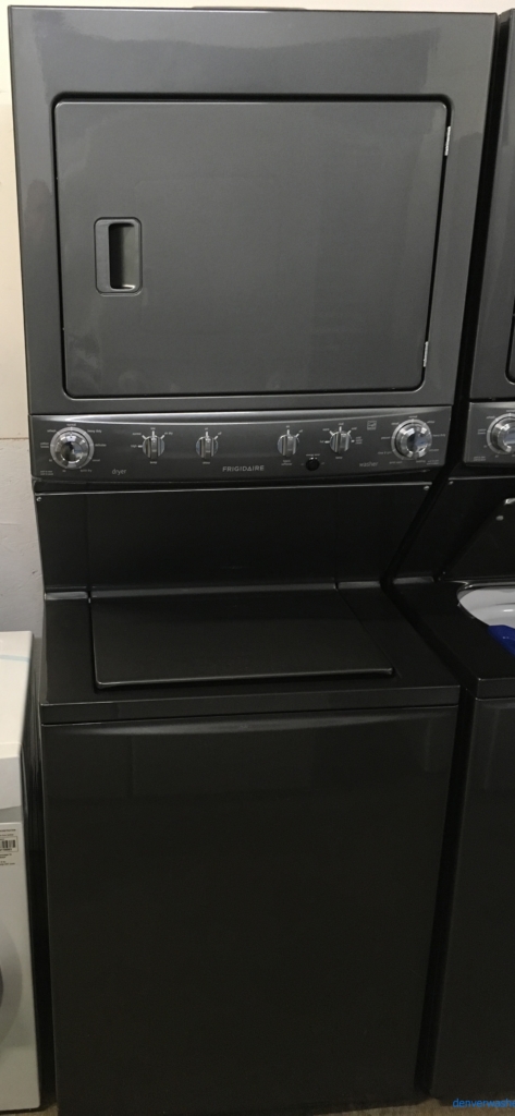 Barely Used 27″ Frigidaire Stacked HE Washer & Electric Dryer (Unitized) Laundry Center, 1-Year Warranty
