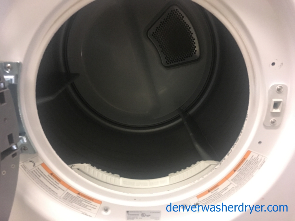 27″ LG Quality Refurbished Front-Load Stackable Direct-Drive Washer & Electric Dryer Set, 1-Year Warranty