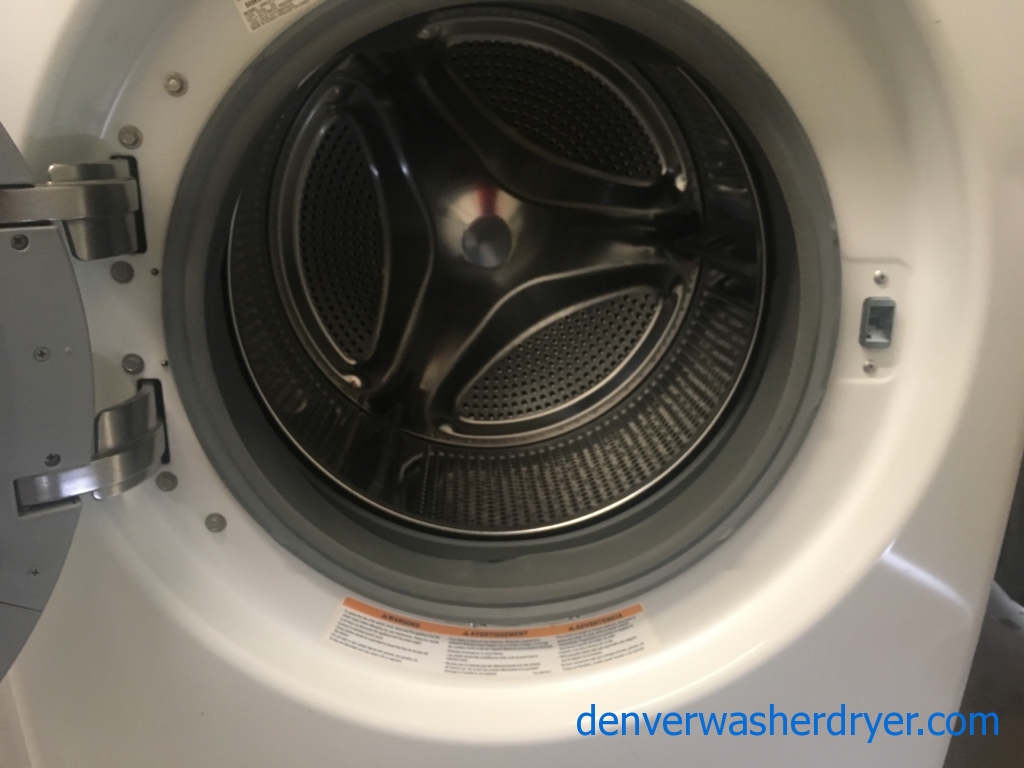 27″ LG Quality Refurbished Front-Load Stackable Direct-Drive Washer & Electric Dryer Set, 1-Year Warranty