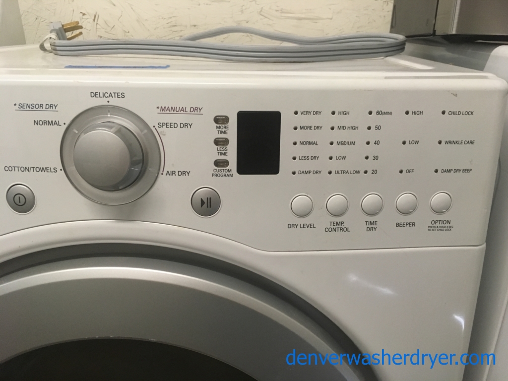 27″ LG Quality Refurbished Front-Load Stackable Direct-Drive Washer & Electric Dryer Set, 1-Year Warranty