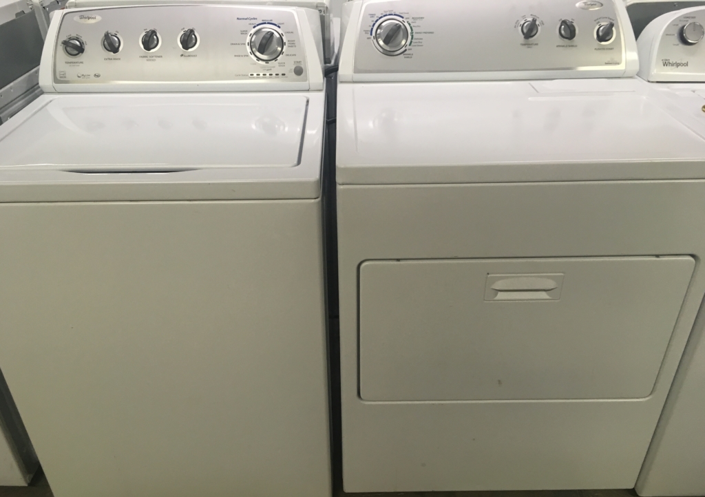 27″ Whirlpool Top-Load (4.3 Cu. Ft.) Washer & Electric (7.0 Cu. Ft.) Dryer, 1-Year Warranty