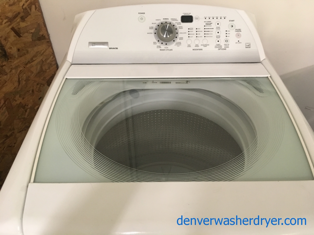 Quality Refurbished 27″ Energy Star Maytag Bravo Top-Load HE Direct-Drive Washer, 1-Year Warranty